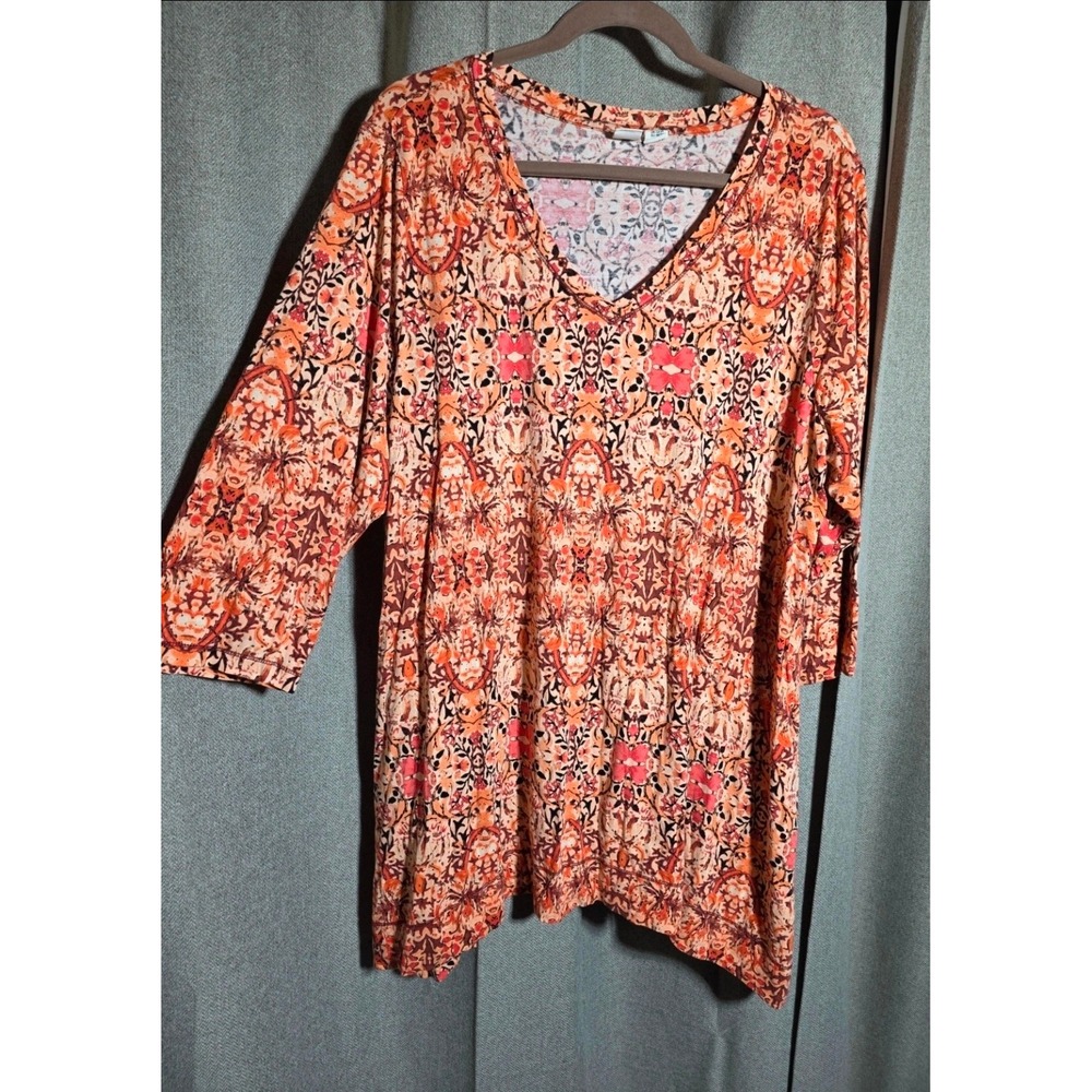 Artisan NY Womens 2X Paisley Tunic Top